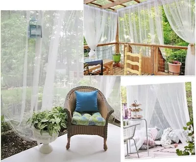 Outdoor Mosquito Netting For Porch/Patio/Canopy/Gazebo Sheer 118x98in White • $34.95