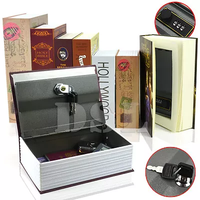 £11.99 • Buy HomeSafe Real Book Safe Key Combination Metal Security Money Box 3 Size 7 Design