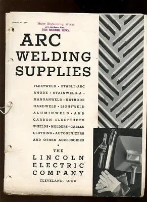Vintage 1934 Lincoln Electric Arc Welding Supplies Equipment Welders Catalog • $25