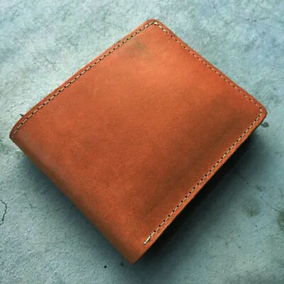 RFID Blocking Vintage Tan Genuine Leather Men's Bifold Wallet Center Flap  • $21.45