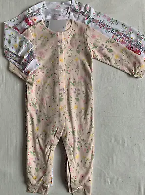 BNWT Baby Girls 4pk Floral Footless Sleepsuits 12-18 Months NEXT • £22.99