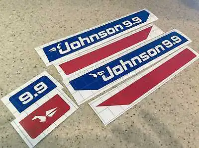 Johnson Vintage 9.9 HP Outboard Motor Decals Die-Cut FREE SHIP + FREE Fish Decal • $14