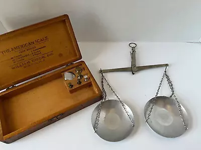 Vintage GOLD & JEWELRY Scale By William Dixon Newark NJ. W Wood Box & Weights • $14.99