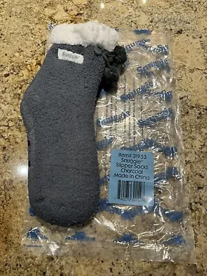 Snuggie Fleece Slipper Socks Unisex Charcoal #31953 Brand New With Tags NWT OS • $9.56
