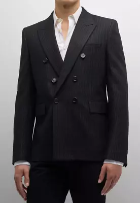 HUGO BOSS Black Double Breasted Sport Coat Suit Blazer 40S Wool • $29.99