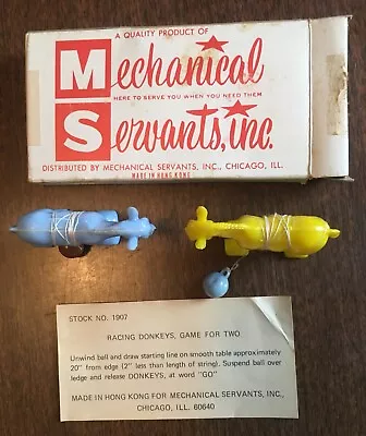 1960's Vintage RACING DONKEY'S Plastic Table Toy Mechanical Servants • $9.99