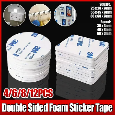 3M Double Sided Foam Sticker Tape Side Wall Car Self Adhesive Pads Round Square • $4.99