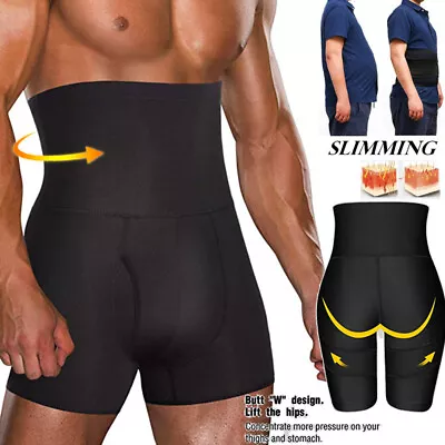 Men High Waist Slimming Tummy Abdomen Tight Strengthen Control Shaper Underwears • £9.79