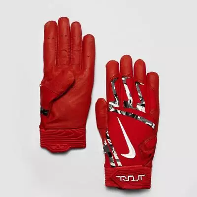 New $65 Nike Trout Elite Baseball Batting Gloves Red/silver Camo Nbg03-622 Xs • $20.99