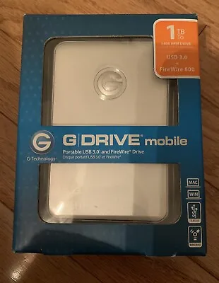 G-Technology GDRIVE Mobile USB 3.0 + FireWire 800/1TB To 5400 RPM Drive-Untested • $38.75