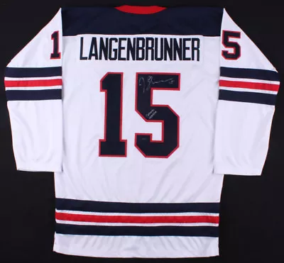 Jamie Langenbrunner Signed USA Olympic Jersey Inscribed  Captain America  SM COA • $239.19