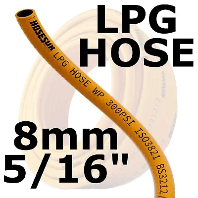 LPG HOSE PIPE 8mm CALOR GAS ORANGE PROPANE BUTANE BBQ CAMPING CARAVAN HOSE PIPE • £197.24