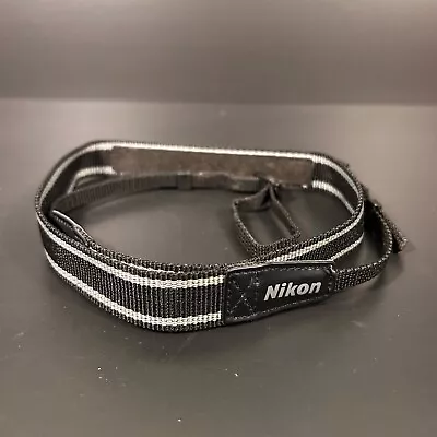 Vintage Genuine Nikon Black And Grey Camera Shoulder Neck Strap • $10