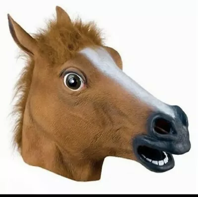 £7.50 • Buy Rubber Horse Head Mask Panto Fancy Party Cosplay Halloween Adult Costume