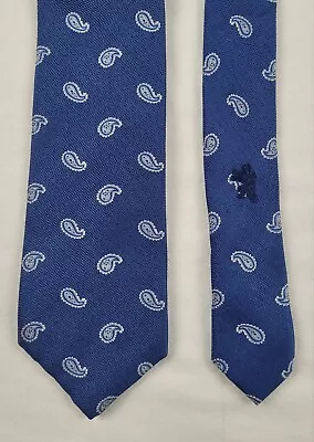 Bugatchi Mens Paisley Print 100% Silk Blue Neck Tie • $8.99