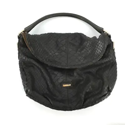 Max Mara Brown Fold Over Leather Hobo Handle Bag • $120