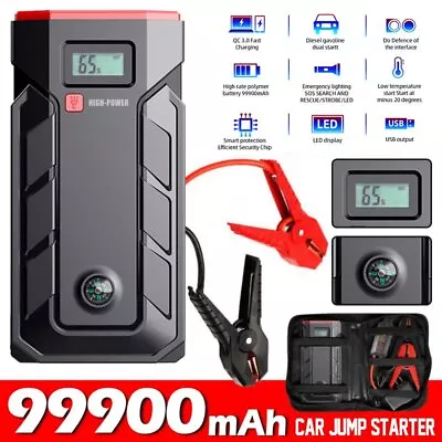 99900mAh Car Jump Starter Booster Pack Power Bank Battery Charger 12V Portable • $83.40