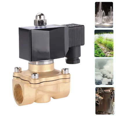 ELECTRIC SOLENOID VALVE AIR WATER GAS OIL BRASS NORMALLY CLOSED 2 Way N/C BSP • $51.91