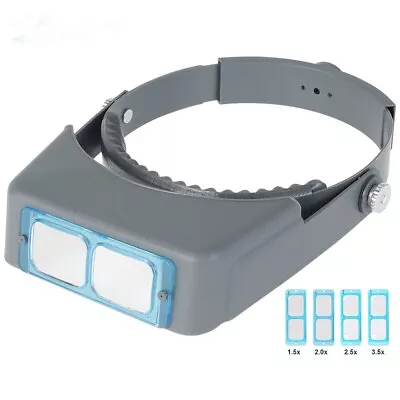 Headband Magnifier Headset  Magnifying Visor With 4Glass Optical Lens Plates • $21.78