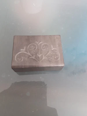 £5 • Buy Hand Tooled Pewter Match Box Holder Made In Westerham Kent 