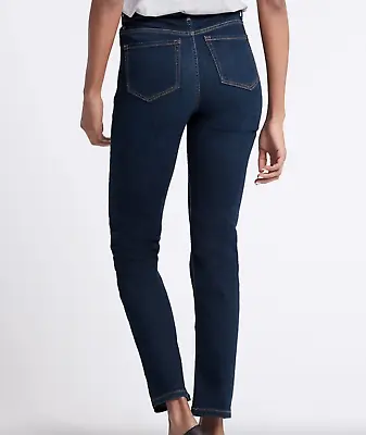 M&S Sculpt Lift Jeans UK 8 R Ladies Blue Mid Rise Straight Leg Stretch £35 • $19.85