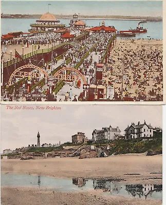 £3.50 • Buy 2 New Brighton Wallasey Postcards Pier Ferry Red Noses 1 Posted 1948