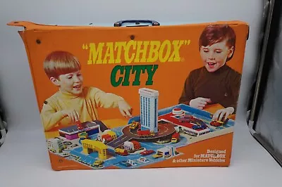 Vintage Sears Matchbox City Playset Vinyl Plastic Carry Case 1972 • $34.95