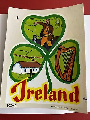 Vintage IRELAND  Green  Shamrock     Souvenir Decal/ Transfer   Car Caravan  • $8.50