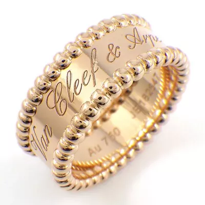 Van Cleef & Arpels Ring Perlee Signature VCARN32400 Logo 750RG #51 US5.75 • $2180