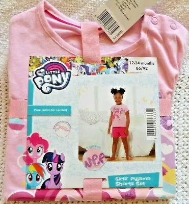 My Little Pony Pyjama Short Set Pink Age 12 24 Mth 100% Cotton Disney New W Tags • £5.39