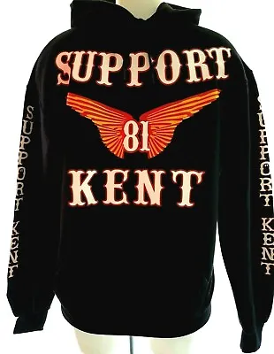 £45 • Buy Support Kent - Hells Angels - Black Wings Hoodie, Jumper - Big Red Machine 81