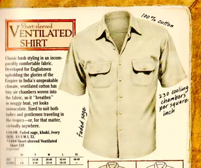 Banana Republic Safari Ventilated Shirt Size M Short Slv Button Up Cream Vtg Men • $24.95