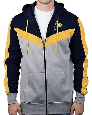 Ultra Game NBA Pacers Men’s Full Zip Soft Fleece Sweatshirt Hoodie Jacket Small • $35