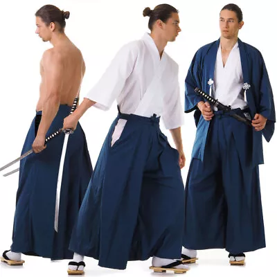 Japanese Samurai Kimono Set Kendo Gi Hakama Pants Haori Jacket Cosplay Costume • $29.90