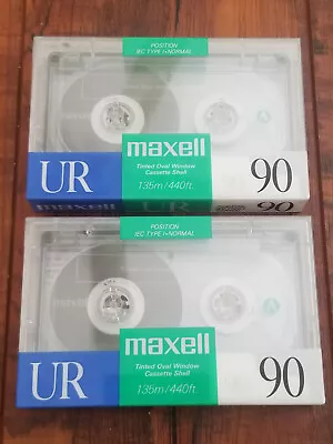 Lot Of 2 Vintage Maxell UR 90 Normal Bias Blank Audio Cassette Tapes - Brand NEW • $12.99