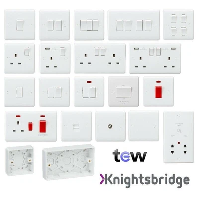 £5.46 • Buy Knightsbridge White Curved Edge Range Of Switches And Sockets