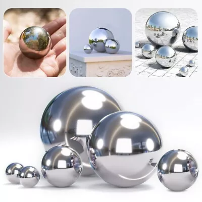 6PCS Steel Silver Mirror Sphere Hollow Gazing Ball Home Garden Ornament Decor • £7.88