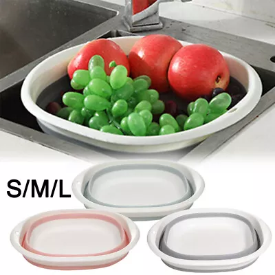 Foldable Multipurpose Basin Collapsible Washing Up Bowl Camping Sink Travel UK • £5.45