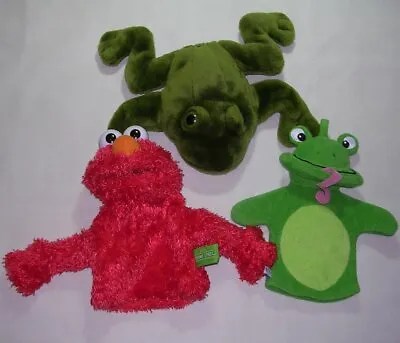 $114.99 • Buy 3 Puppets: RARE Baby Einstein Frog 2004 (FANTASTIC), Folkmanis, & Gund Elmo 2010
