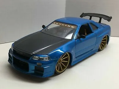 Jada Toys Btk 2002 Nissan Skyline Gt R R34 Blue 1:24  New No Box  #520 • $26.95