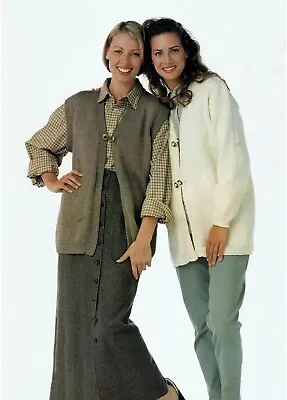 Knitting Pattern Copy Ladies Long Line Cardigan & Gilet / Vest DK 34-52  215J • £3.59