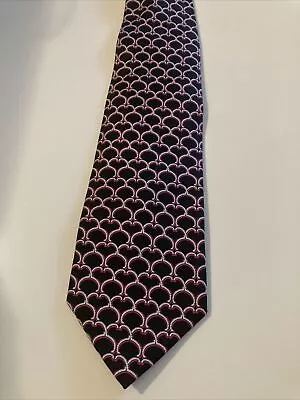 Vera Bradley For Baekgaard 100% Silk Tie Black Pink White  Woven Mens Necktie  • $12.99