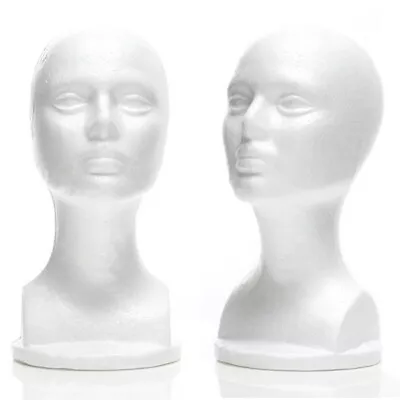 LESS THAN PERFECT MN-434-LTP 2 PCS Female Polystyrene Foam Mannequin Head Bust • $10.90