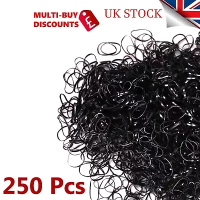 £1.49 • Buy 250 Mini Black Hair Elastics Rubber Bands Braids Braiding Plaits Small Bands