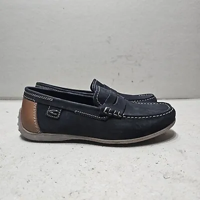 Mens Camel Active Yatch Leather Slip On Deck Shoes  Comfort Casual Blue UK7 EU41 • £24.95