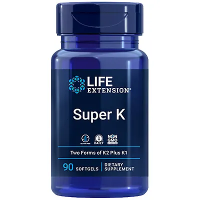 $18.71 • Buy Super K With Advanced K2 Complex (MK-7) 90 Gels Life Extension 