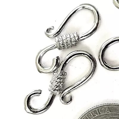 Silver S Hook Clasps Finding Jewelry Necklace Free Shipping 24x10mm 6pcs(SP80) • $5.99