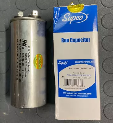 45/5 MFD Uf Round Dual Run Capacitor HVAC AC 45+5 µF 370-440VAC 50/60Hz 5% • $10.99