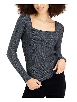 MSRP $70 Inc Bow Detail Ribbed Sweater Top Metallic Deep Black Size XL • $13.85