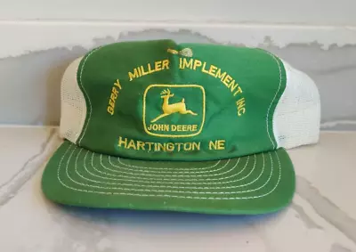 Vtg 80's Gerry Miller John Deere Louisville MFG Mesh Back Green Trucker Hat USA • $14.99